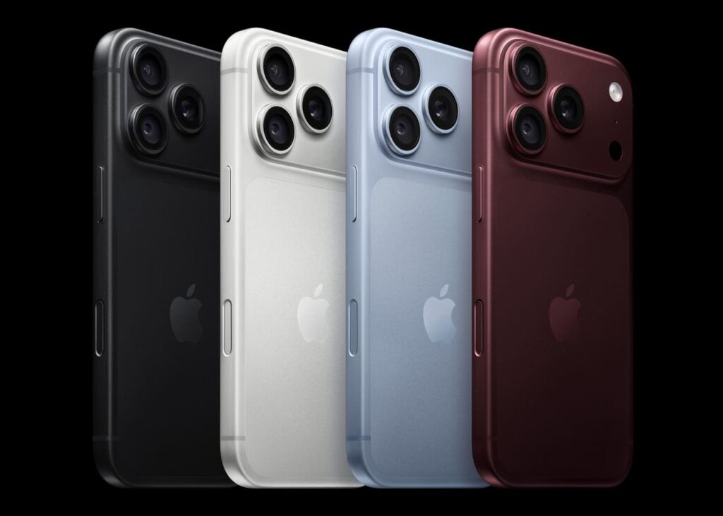 iPhone 18 Proの4色（ブラック／シルバー／グレイシャー／バーガンディ）